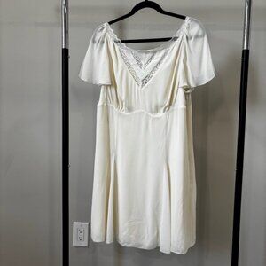 Reformation Malena Mini Dress Size 12 Ivory White